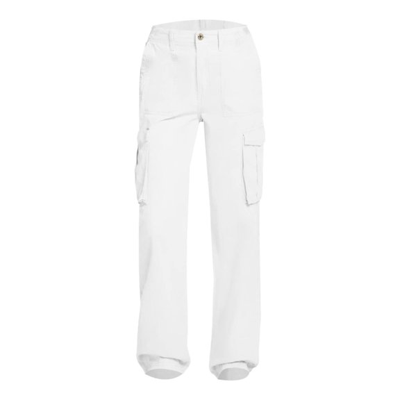 Bovemsi Casual Pants for Women Adjustable Straight Fit Cargo High Waist Baggy Hiking With Pocket Wide Leg Parachute for Travel