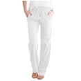thumbnail image 1 of Bovemsi Casual Pants for Women And Straight Solid Elastic Long Drawstring Waist Cotton with Pockets, 1 of 8