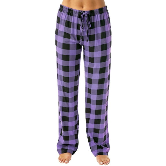 Bovemsi Casual Pants for Women Autumn Winter Plaid Printed Full Length Long Trousers Sports Beach Trousers with Pockets
