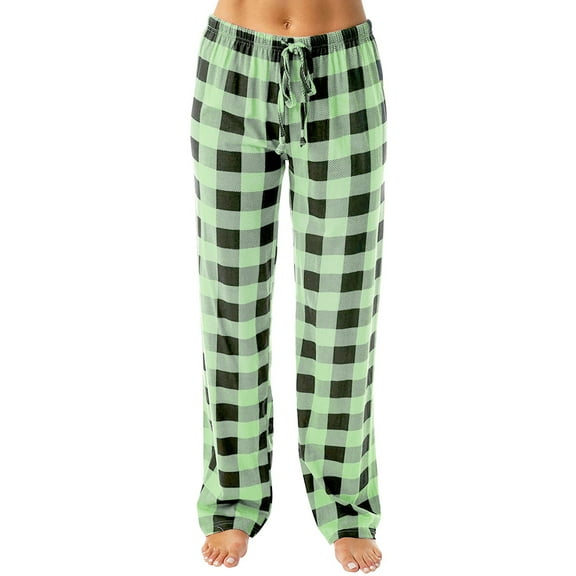 Bovemsi Casual Pants for Women Autumn Winter Plaid Printed Full Length Long Trousers Sports Beach Trousers with Pockets