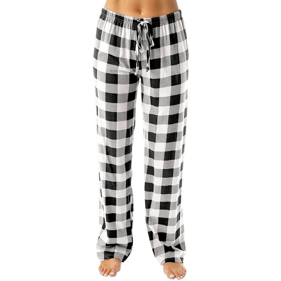 Bovemsi Casual Pants for Women Autumn Winter Plaid Printed Full Length Long Trousers Sports Beach Trousers with Pockets