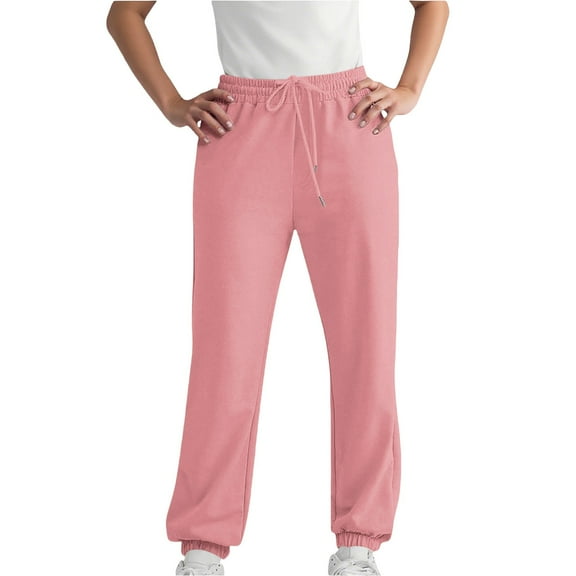 Bovemsi Casual Pants for Women Fleece Baggy Sweatpants With Pockets Wide Straight Leg High Waist Joggers Winter Clothes Beach Trousers