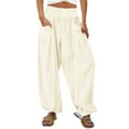 thumbnail image 1 of Bovemsi Casual Pants for Women High Waist Wide Leg Palazzo Beach Loose Baggy Harem With Pockets Beach Trousers, 1 of 8