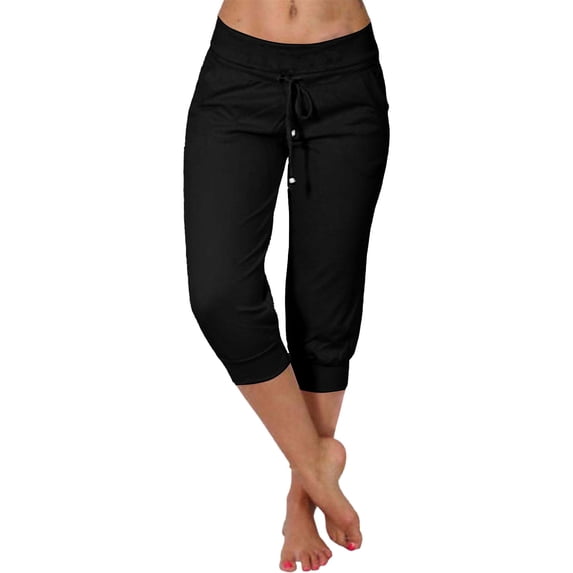 Bovemsi Casual Pants for Women Summer New Cropped Elastic Fashion Shorts Trousers Solid Ppants with Pockets