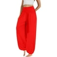 thumbnail image 1 of Bovemsi Casual Pants for Women Trendy Harem High Waist Yoga Plus Size Loose Daily Lightweight Joggers Casual Wide Leg Trousers with Pockets, 1 of 4