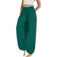 thumbnail image 1 of Bovemsi Casual Pants for Women Trendy Harem High Waist Yoga Plus Size Loose Daily Lightweight Joggers Casual Wide Leg Trousers with Pockets, 1 of 4