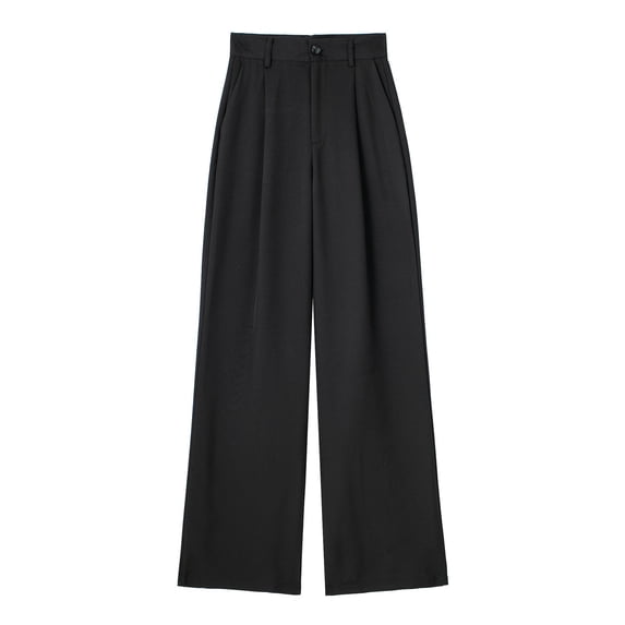 Bovemsi Casual Pants for Women Wide Leg High Elastic Waisted In The Back Business Work Trousers Long Straight Suit with Pockets