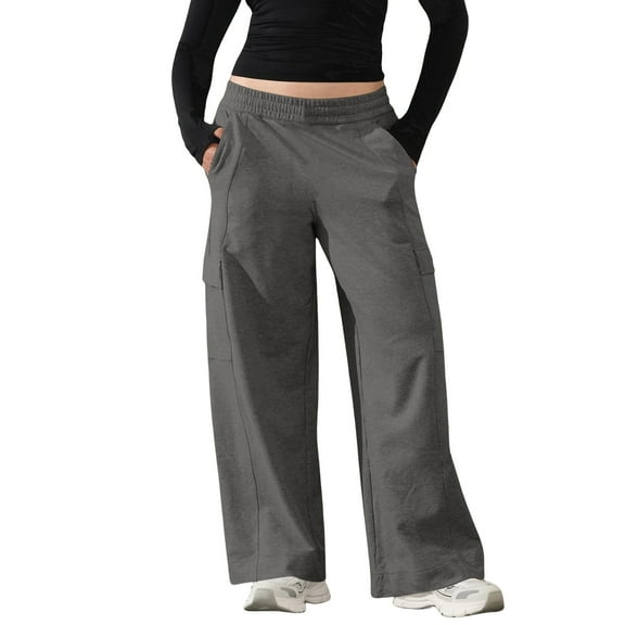 Bovemsi Casual Pants for Women Wide Leg Sweatpants Baggy Cargo Plus Size Straight Sweatpant With Pockets Y2K Beach Trousers (Available in Plus Size)