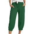 thumbnail image 1 of Bovemsi Casual Pants for Women Women's Linen Wide Leg Loose High Waist Beach Haren Pockets Beach Trousers, 1 of 5