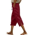 thumbnail image 1 of Bovemsi Casual Pants for Women Women's Linen Wide Leg Loose High Waist Beach Haren Pockets for Summer Travel, 1 of 9