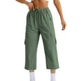 thumbnail image 1 of Bovemsi Casual Pants for Women Womens Plus Size Wide Leg Cargo Summer Hiking Outdoor Pant Beach Trousers with Pockets, 1 of 6