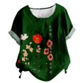 thumbnail image 1 of Bovemsi Casual Short Sleeve T Shirt for Women Crewneck Oversized Tops Lightweight Soft, Green Women's Summer Short Sleeve T-Shirts, 5XL, 1 of 3