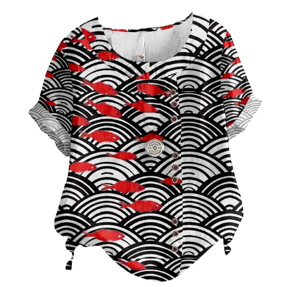 Bovemsi Casual Short Sleeve T Shirt for Women Crewneck Oversized Tops Lightweight Soft, Red Women's Summer Short Sleeve T-Shirts, S