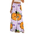 thumbnail image 1 of Bovemsi Comfy Pants Women Fashion Outfits Clothes Purple Printed Casual Pants, Wide Elastic Waist Trousers With Pockets L, 1 of 4