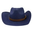 thumbnail image 1 of Bovemsi Cowboy Hats for Women and Men Cap Hat Straw Cowgirl Wide Wild Western Beach Caps Brim Wide Brim Sunshade Hat, 1 of 1