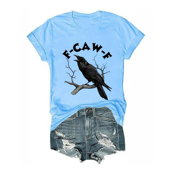 Bovemsi Crow Graphic T Shirt For Men Women Cotton T Shirts