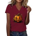 thumbnail image 1 of Bovemsi Cute Summer Tops Soft Loose‑Fit V‑Neck Graphic Short‑Sleeve Prints Fashion Outfits Clothes Breathable L, 1 of 4