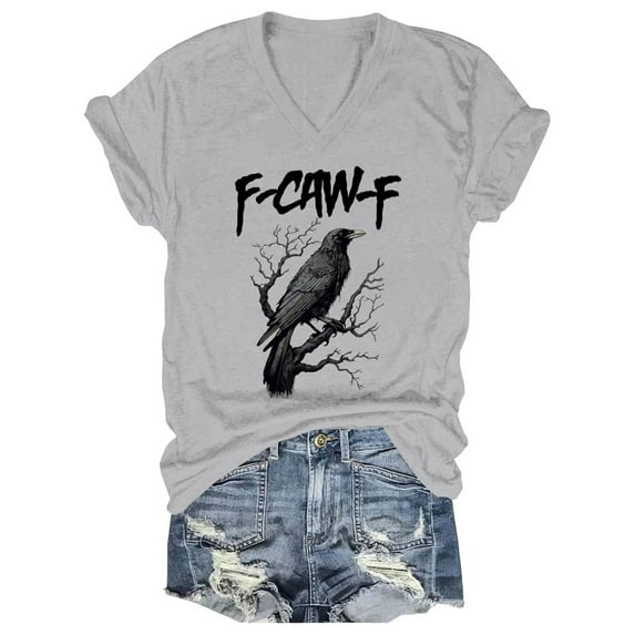Bovemsi Graphic T Shirts Crow Shirt Funny Crow Black Bird Graphic T Shirt Cotton T Shirts