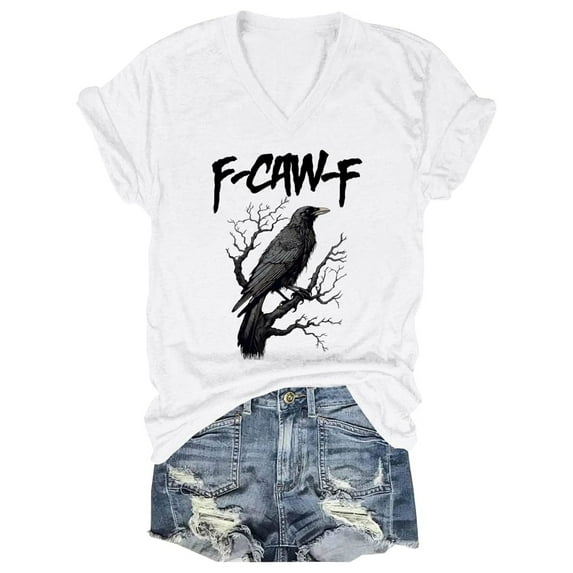Bovemsi Graphic T Shirts Crow Shirt Funny Crow Black Bird Graphic T Shirt Cotton T Shirts
