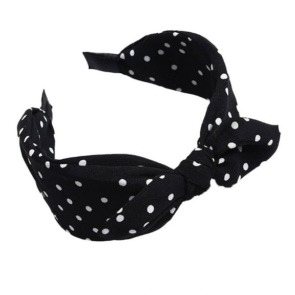Bovemsi Headbands for Women Hair Hoop Sweet Polka Dot Print Bowknot Wide Cloth Headband Headwrap Makeup Headband