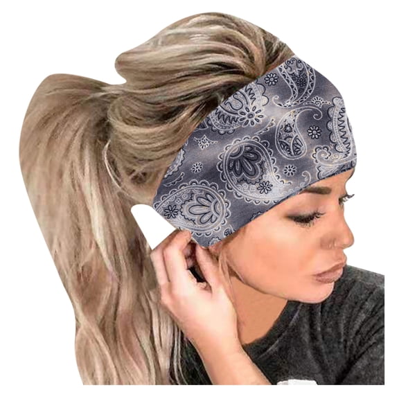 Bovemsi Headbands for Women Print Headband Elastic Head Wrap Hair Band Bandana Sweat Headbands