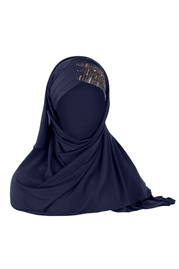 Headscarf for Women's Hair Glitter Sequin Hijab Muslim Head Wrap Scarf Long Turban Headband Cap Shawl Satin Large Hair Scarves