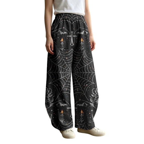 Bovemsi Hiking Pants Women Wide Leg Barrel Baggy Trousers, Elastic High Waist Casual Pants With Pockets Fashion Outfits Clothes L Multicolor