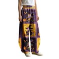thumbnail image 1 of Bovemsi Hiking Pants Women Wide Leg Barrel Baggy Trousers, Elastic High Waist Casual Pants With Pockets Fashion Outfits Clothes XXL Purple, 1 of 4