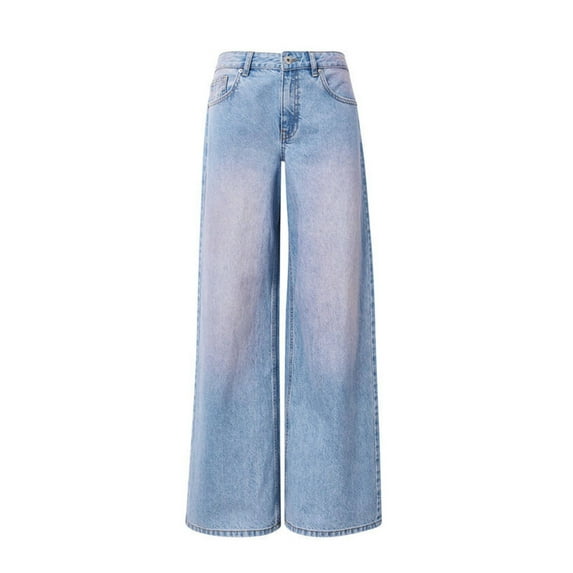 Bovemsi Jeans For Women Trendy Wide Leg Baggy Loose Boy‘friend Denim Pants Baggy Jeans L