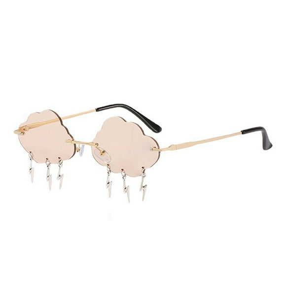 Bovemsi Ladies' Sun Shade Sunglasses Cloud Shape Vintage Glasses Tone Retro Irregular Unisex Fishing Glasses