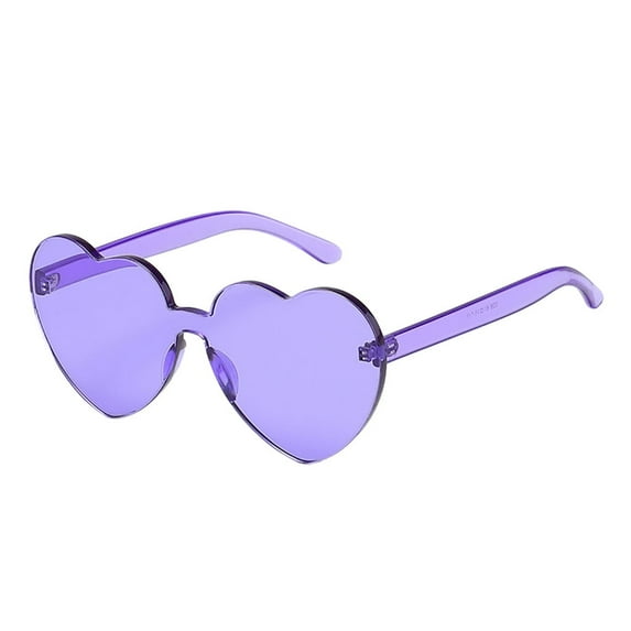 Bovemsi Ladies' Sun Shade Sunglasses Heart Shaped Rimless Transparent Candy Color Frameless Glasses Fishing Glasses