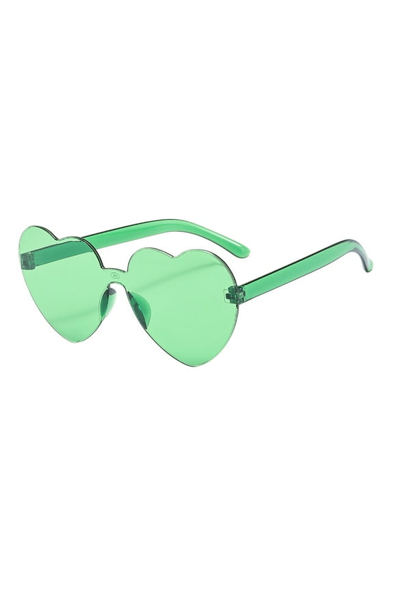 Ladies' Sun Shade Sunglasses Heart Shaped Rimless Transparent Candy Color Frameless Glasses Fishing Glasses
