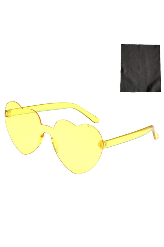 Ladies' Sun Shade Sunglasses Heart Shaped Rimless Transparent Candy Color Frameless Glasses Fishing Glasses