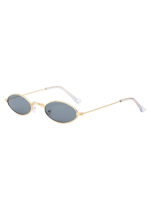 Ladies' Sun Shade Sunglasses Unisex Small Frame Oval Metal Ocean Trendy Fashion Glasses Fishing Glasses