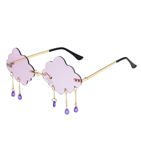Bovemsi Ladies' Sun Shade Sunglasses Vintage Cloud Rimless Tassel Sun Glasses Outdoor Punk Shades Sunglasse Fishing Glasses