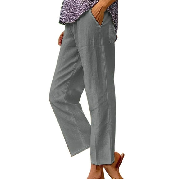 Bovemsi Linen Pants Women Spring And Summer Casual Cotton Linen Long Pants Hiking Pants
