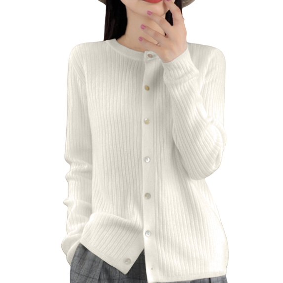 Bovemsi Long Sleeve Shirts for Women Flare Button Front Cardigan Sweater Standard Knit Shrugs Sweater