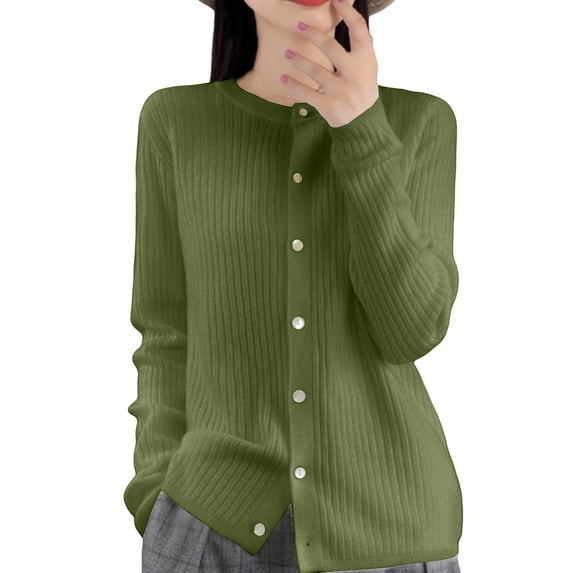 Bovemsi Long Sleeve Shirts for Women Flare Button Front Cardigan Sweater Standard Knit Shrugs Sweater
