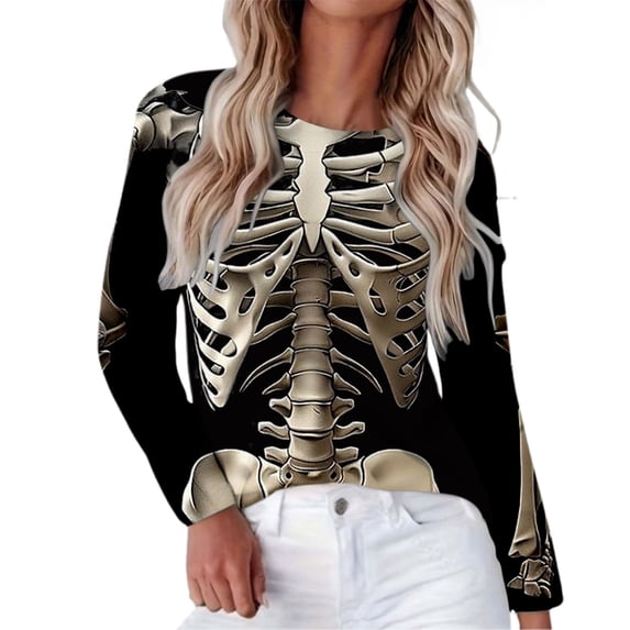 Bovemsi Long Tops for Women Casual Crew Neck Long Sleeve White Oversized Tshirts for Women M