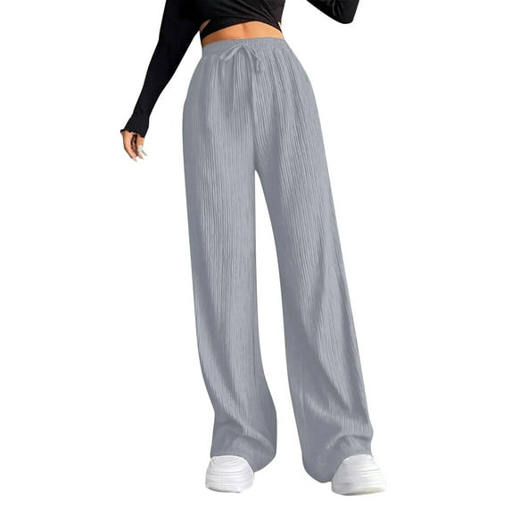 Bovemsi Lounge Pants Women Elastic Waist Slim Striped Wide Leg Pants Palazzo Pants