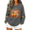 thumbnail image 1 of Bovemsi Oversized Sweatshirt for Women Stretchy Fall Cute Pumpkin Graphic Crewneck Long Sleeve Casual M, 1 of 4