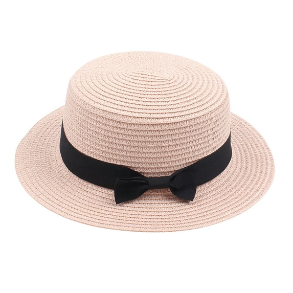Bovemsi Panama Hats for Boys and Girls Kids Infant Summer Fedora Straw Hat Wide Brim Floppy Beach Sun Cap Visor Beach Sun Hat
