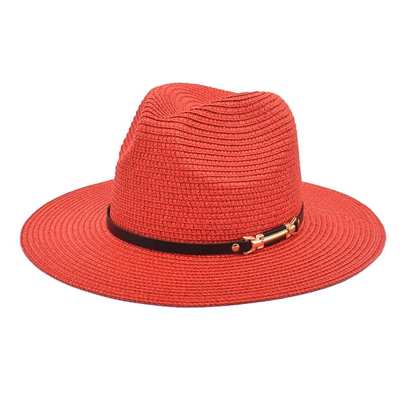 Bovemsi Panama Hats for Women Big Brim Straw Hat Jazz Fedora Ladies Beach Travel Sun Fisherman Beach Sun Hat