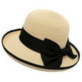 thumbnail image 1 of Bovemsi Panama Hats for Women Outdoor Fashion Girls Straw Beach Sun Summer Hat Beach Sun Hat, 1 of 1