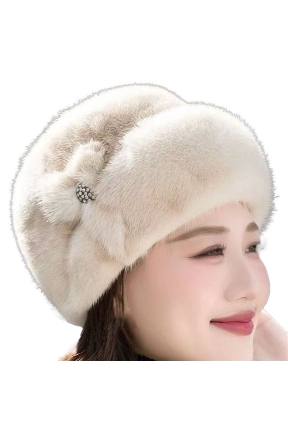 Pillbox Hat Women Winter Middle And Elderly Hats Faux Flower Decor Mothers Grandma Old Ladies Cocktail Tea Party Headwear