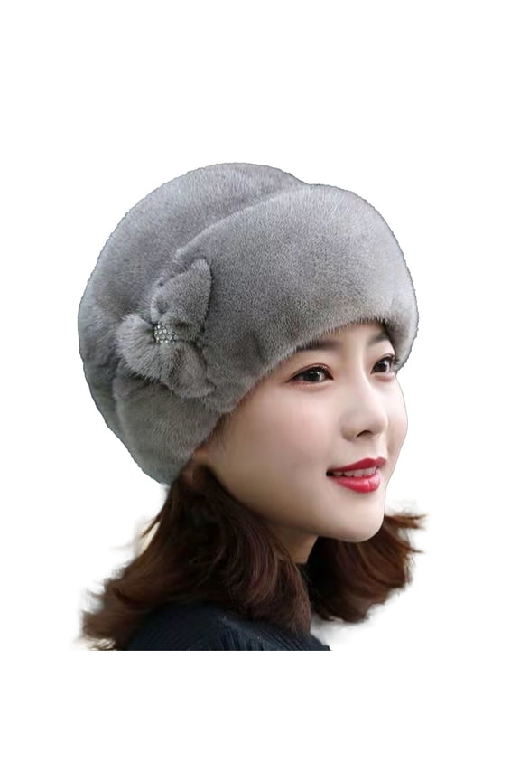Pillbox Hat Women Winter Middle And Elderly Hats Faux Flower Decor Mothers Grandma Old Ladies Cocktail Tea Party Headwear