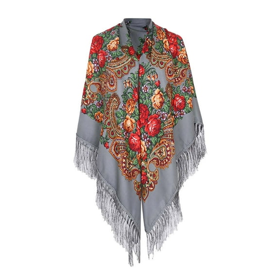 Bovemsi Scarf for Women Fashion Bohemian Ethnic Style Tie Tassel Prevents Basks In Cape Large Scarf Top