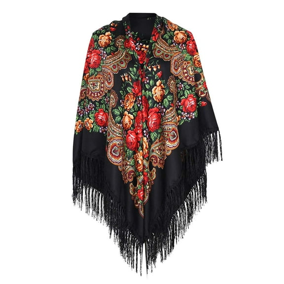 Bovemsi Scarf for Women Fashion Bohemian Ethnic Style Tie Tassel Prevents Basks In Cape Large Scarf Top