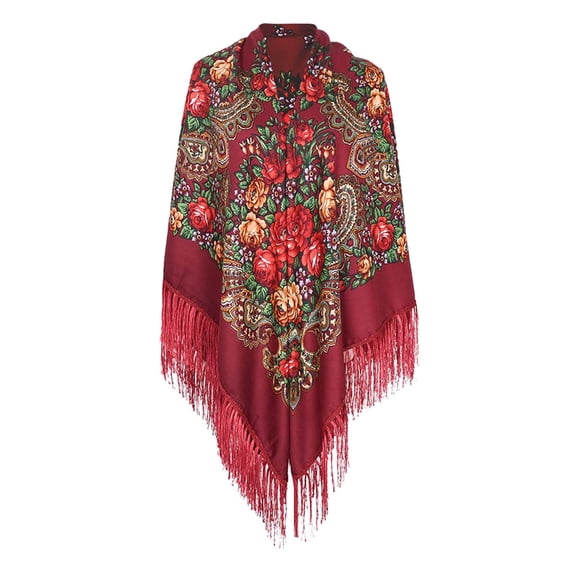 Bovemsi Scarf for Women Fashion Bohemian Ethnic Style Tie Tassel Prevents Basks In Cape Large Scarf Top