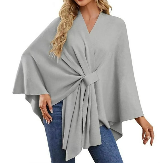 Bovemsi Shawl Wraps for Women Elegant Soft Open Front Poncho Sweater Spring Fall Winter Sheer Poncho Shawl